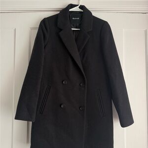 Madewell Women's Black Double-Breasted Coat